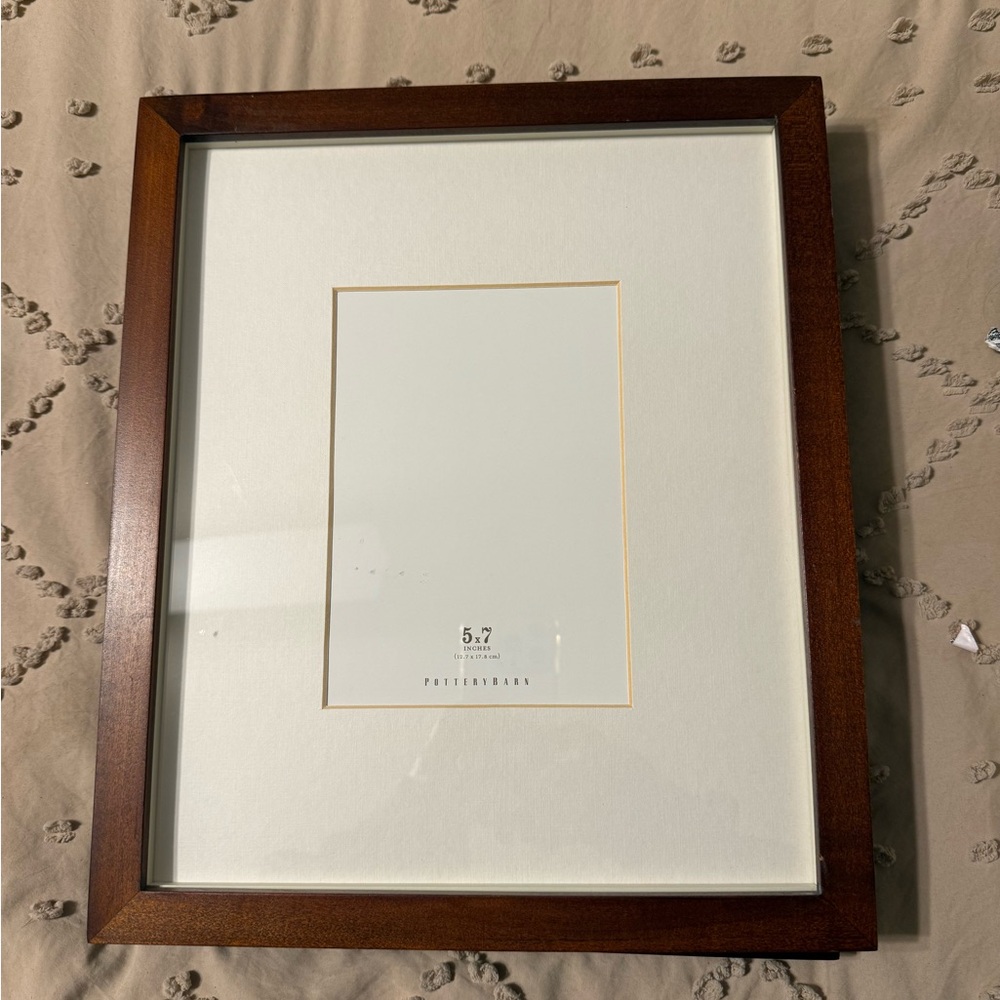 Pottery Barn Rich Brown Photo 8x10 Frame with 5x7 mat